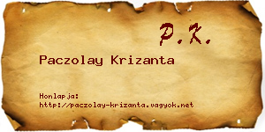 Paczolay Krizanta névjegykártya
